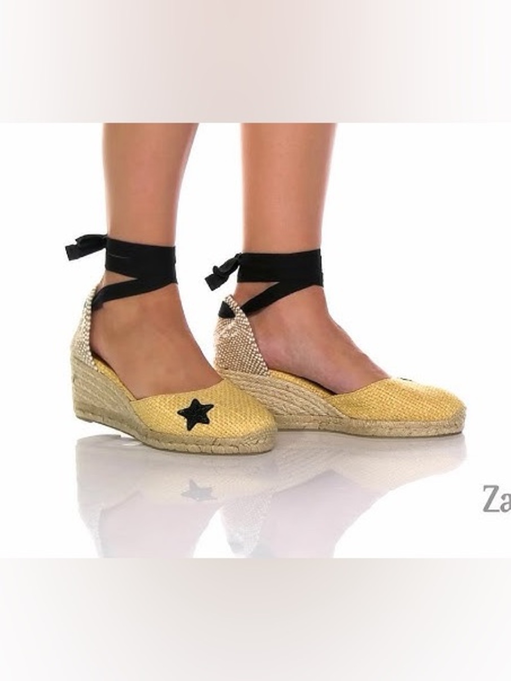 CASTAÑER Carina 60 appliqued raffia wedge espadrilles nwot $180 heels spain